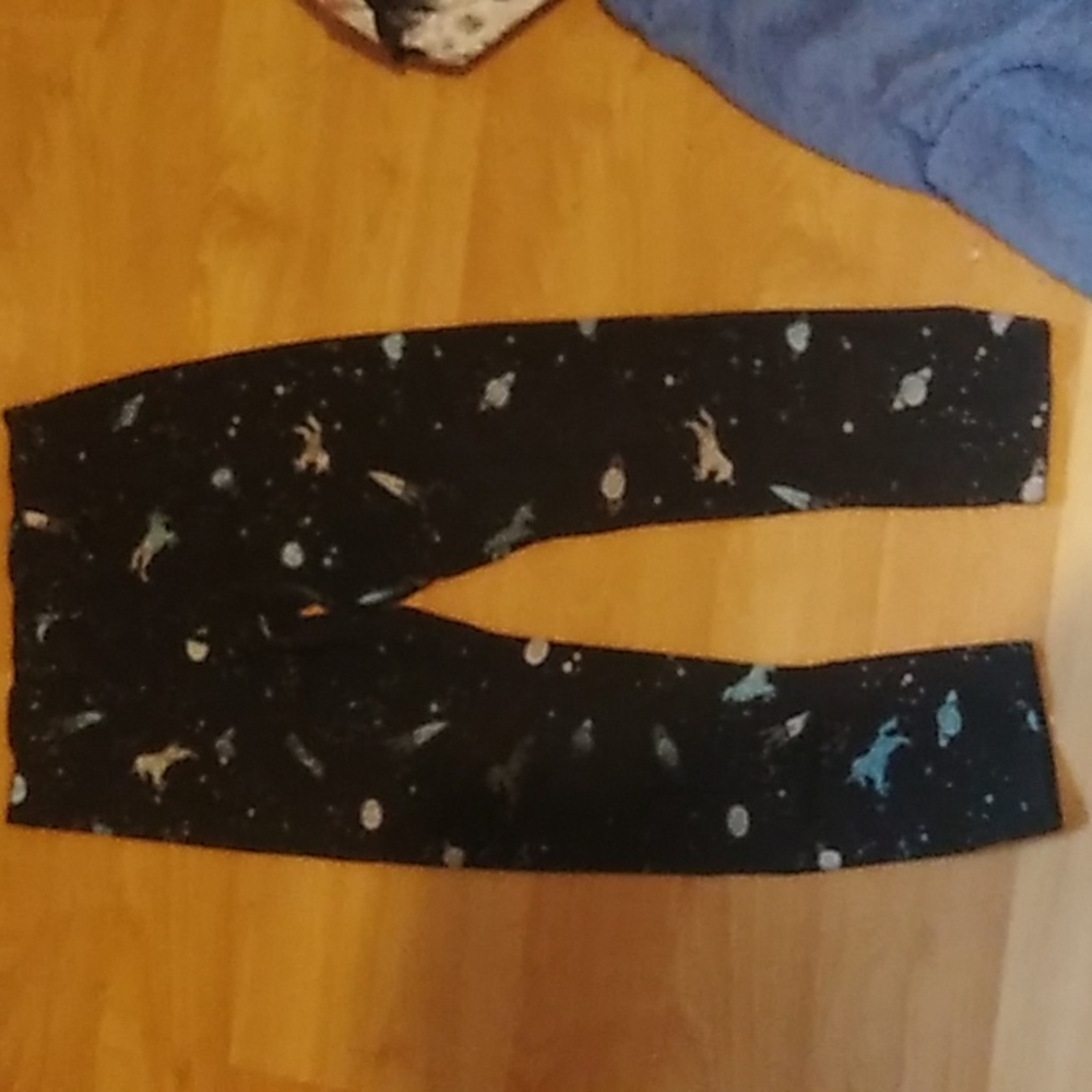 Balck unicorn pants with space